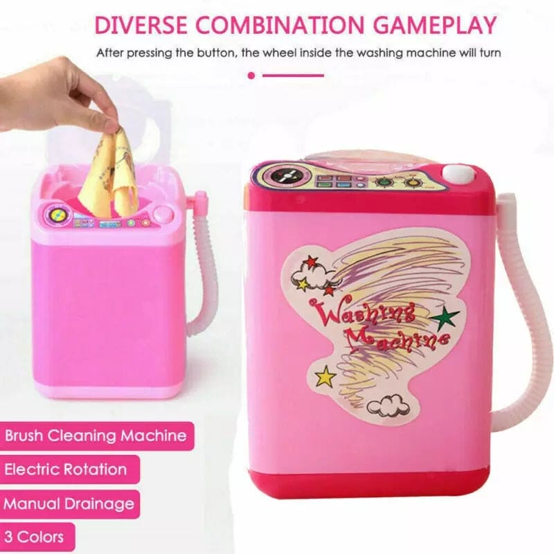 Mini Makeup Brush Cleaner Device, Mini Child Washing Machine Toy, Portable Automatic Cute Cosmetic Powder Puff Washing Machine, Makeup Brushes Cleaner