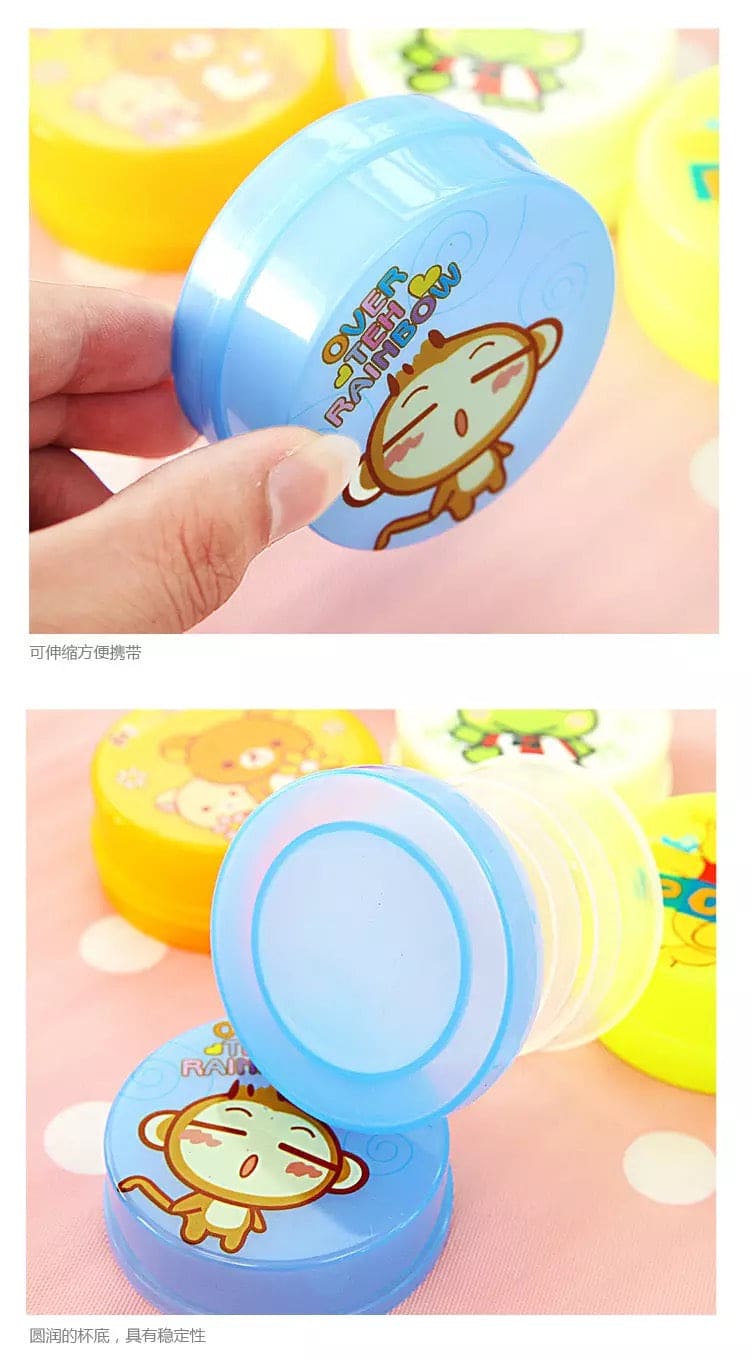 Folding Magic Water Cup, Kids Cartoon Drinking Cup, Travel Silicone Retractable Portable Outdoor Coffee And Cup, Telescopic Collapsible Plastic Cup, Household Kitchen & Dining Sports & Outdoors Mug, Folding Cups with Lid