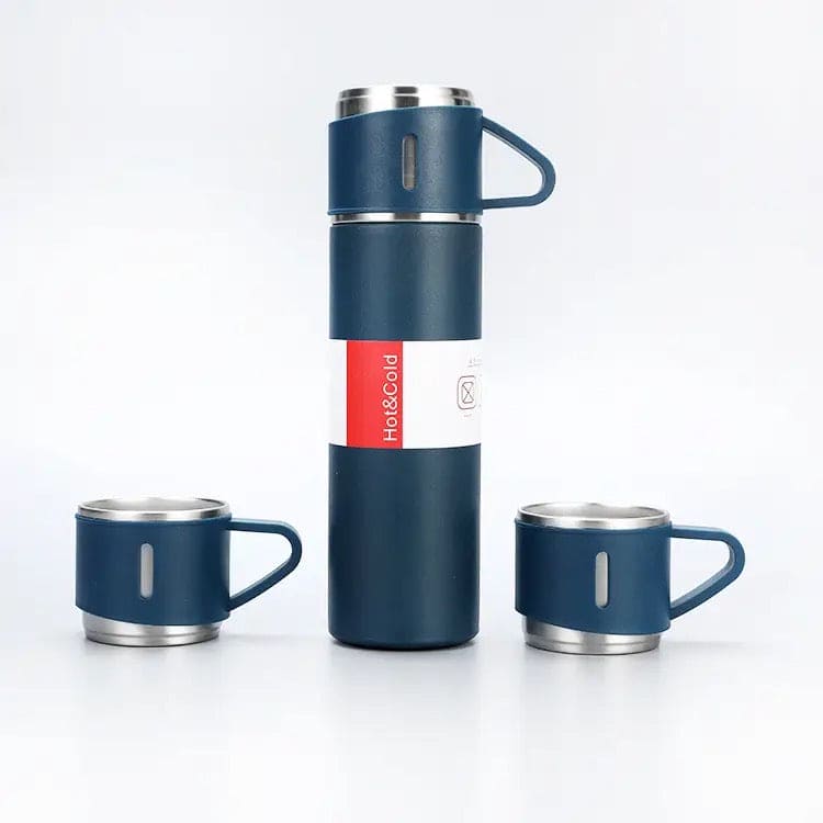 Vacuum Flask Mug Set, Stainless Steel Vacuum Flask Tumbler For Coffee Hot Water, Business Thermoses Mug, Double Layer Vacuum Insulated Flask Tumbler, Thermal Water Bottle, Leaf Proof Travel Mug, Trip Water Bottle For Car, 500Ml Bullet Thermos Bottle