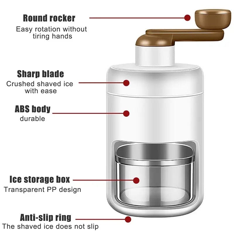 Summer Ice Crusher, Home Manual Ice Crushers Tool, Handheld Snow Manual Crushing Ice Machine, Multifunctional Hand Block Shaved Ice Device, Portable Small Manual Smoothie Ice Maker Kitchen Tools, Portable Snow Cone Machine