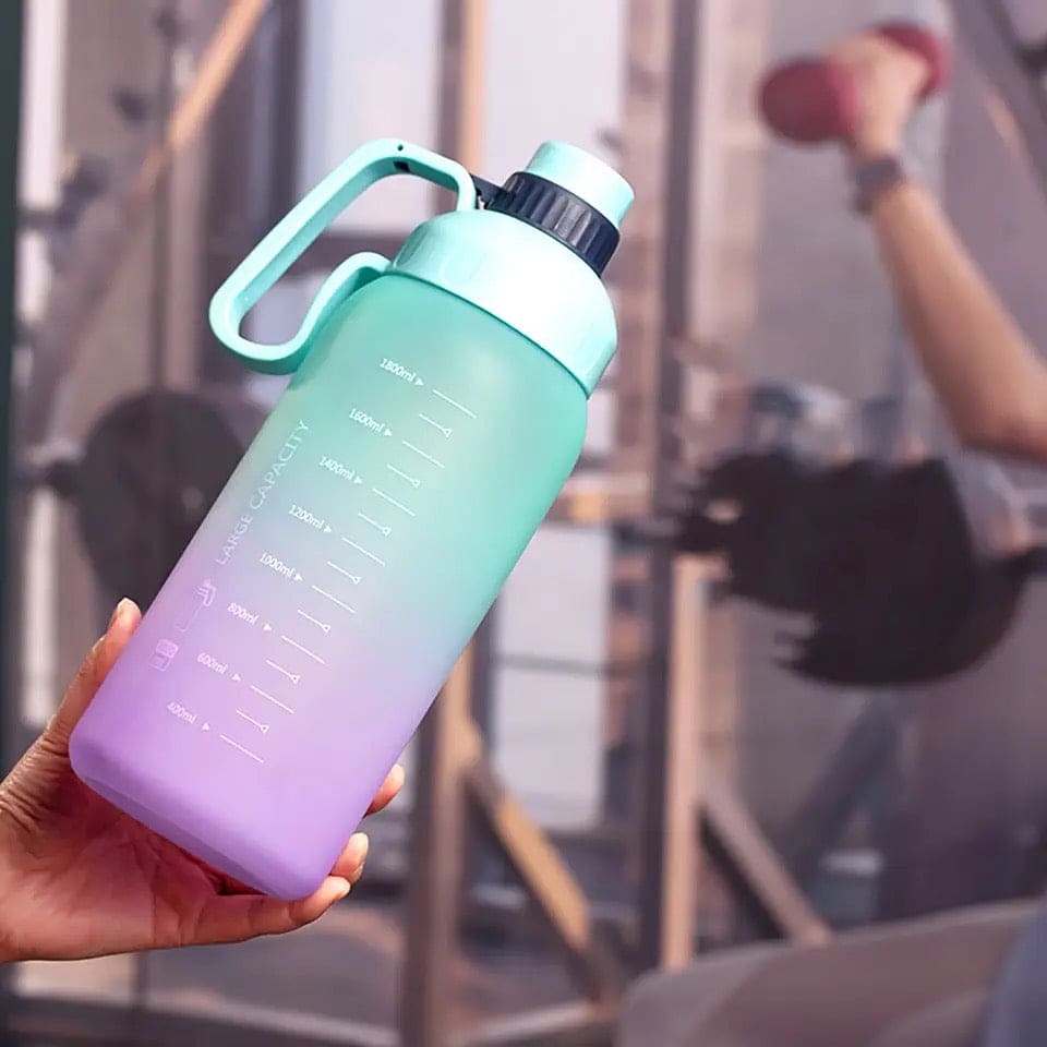 1.8L Rainbow Water Bottle, Motivational Water Bottle.