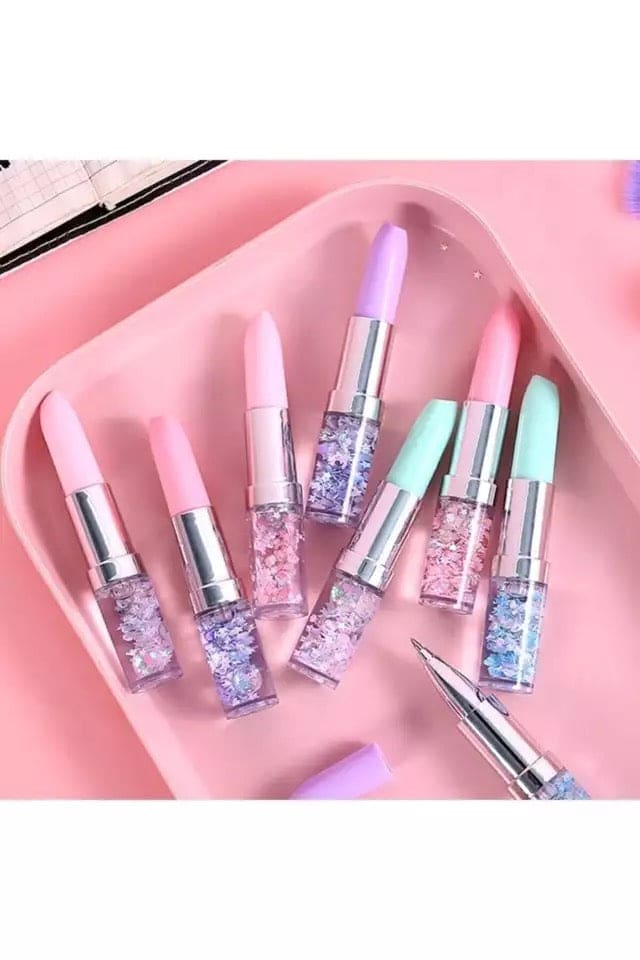 Creative Lipsticks Gel Pen, Shape Glitter Gel Pen, Pretty Pink Girls Lipstick Gel Pen