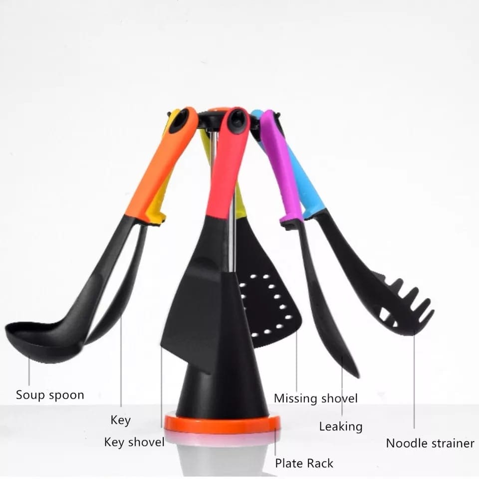 Silicone Cooking Utensils Set With Holder, Non-Stick Pan Heat Resistant Nylon Silicone Baking Set