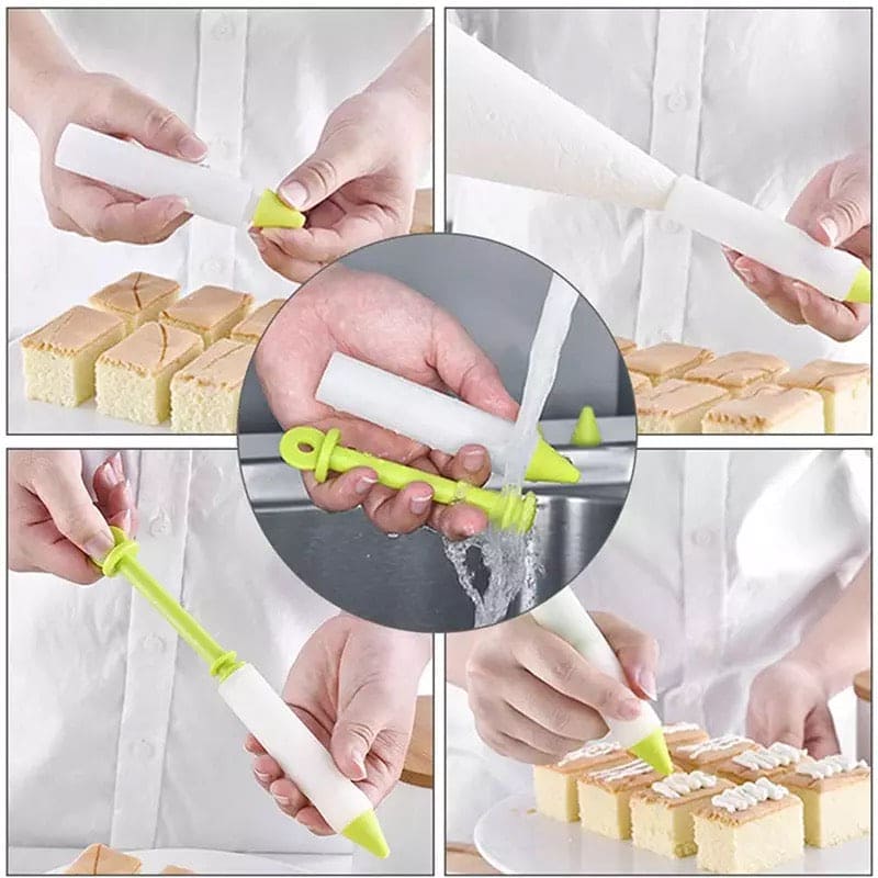 Silicone Decorative Pens, Chocolate Cookie Cake Writing Pen, Decorating Cake Molds Tool, Silicone Food Writing Pen For Dessert, Ice Cream Chocolate Decorating Pens Syringe Baking Tools