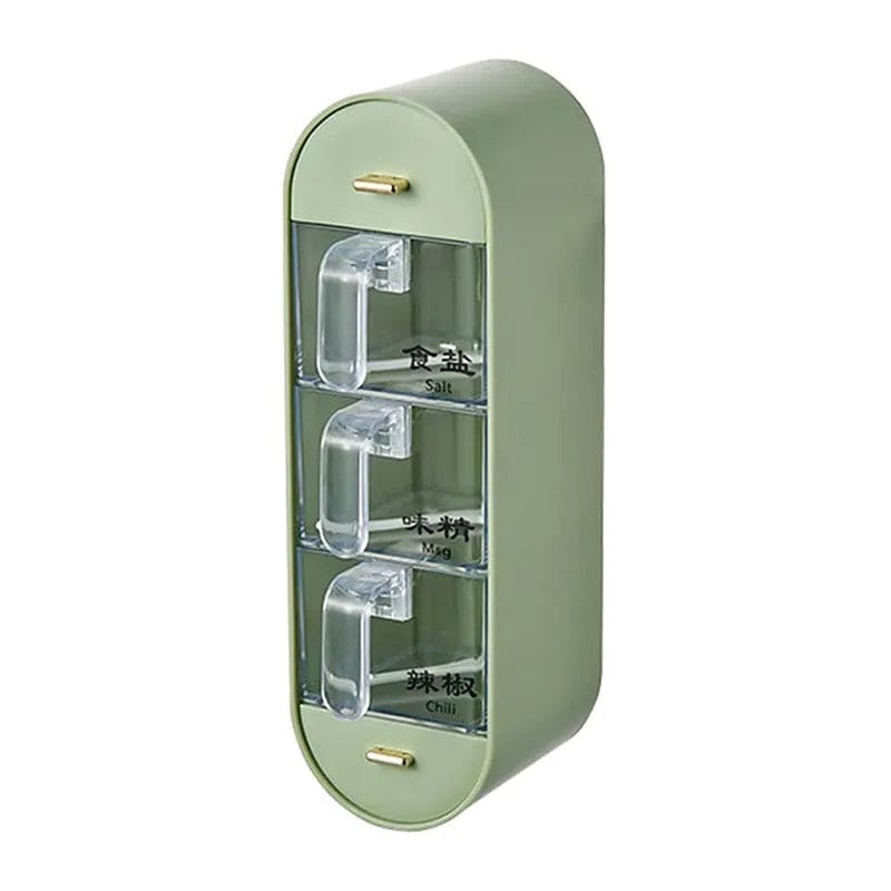 5 in 1 Seasoning Storage Box, Spice Drawer Storage Rack, Kitchen Seasoning Storage Rack With Spoons, Kitchen Wall Mounted Condiment Box, Household Kitchen Rack Seasoning Box