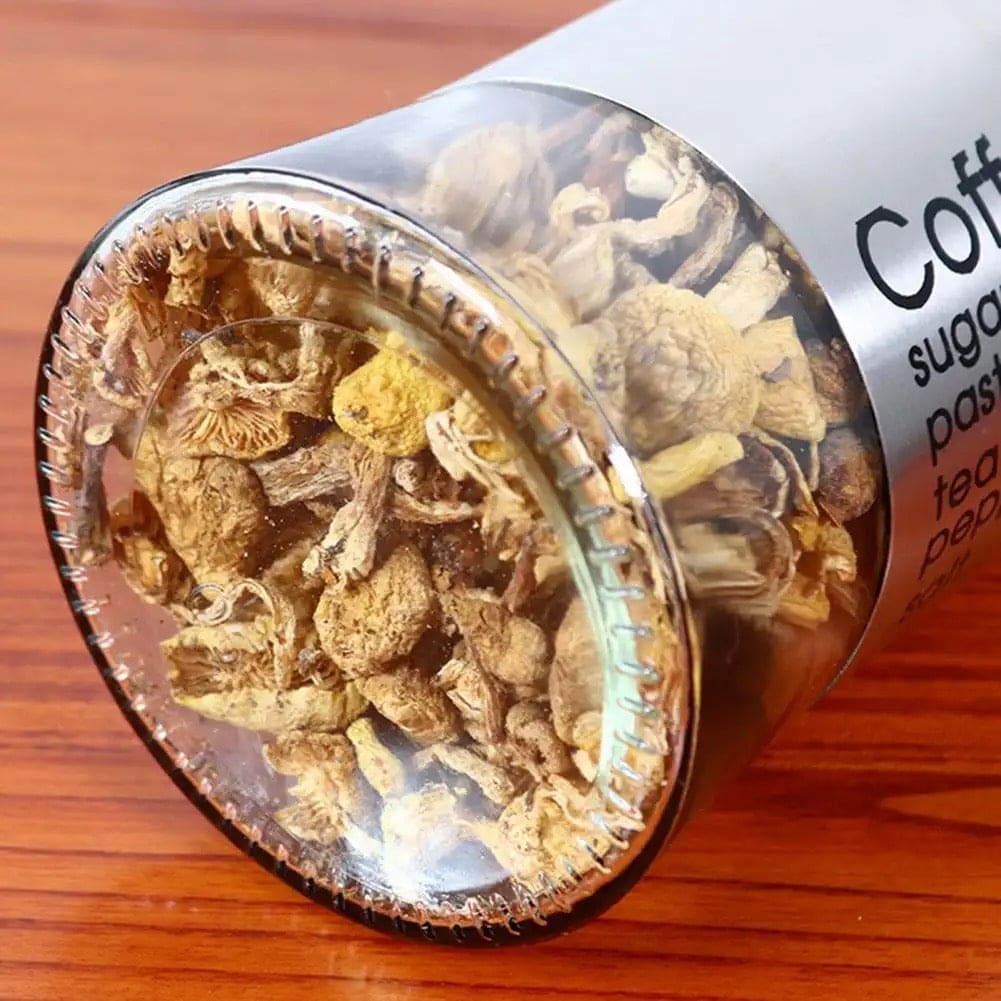 TCS Food Storage Jar, Coffee Beans Tea Snacks Sealed Container,  Multifunctional Leak Proof Transparent Wide Caliber Canister, Seasoning Bottle Spice Jars, Multifunction, Kitchen Cereal Dispenser Storage Containers, Stainless Steel Hermetic Pots