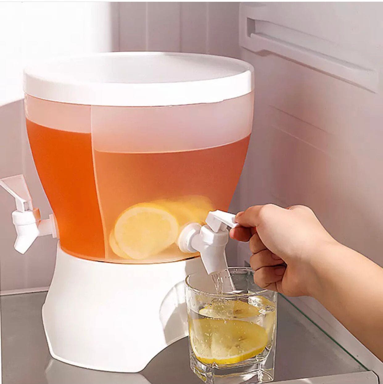 3.75L Food Grade 3 Compartment Plastic Refrigerator Beverages Dispenser, Plastic Drink Dispenser For Refrigerator, Lemonade Drinkware Cold Water Bottle