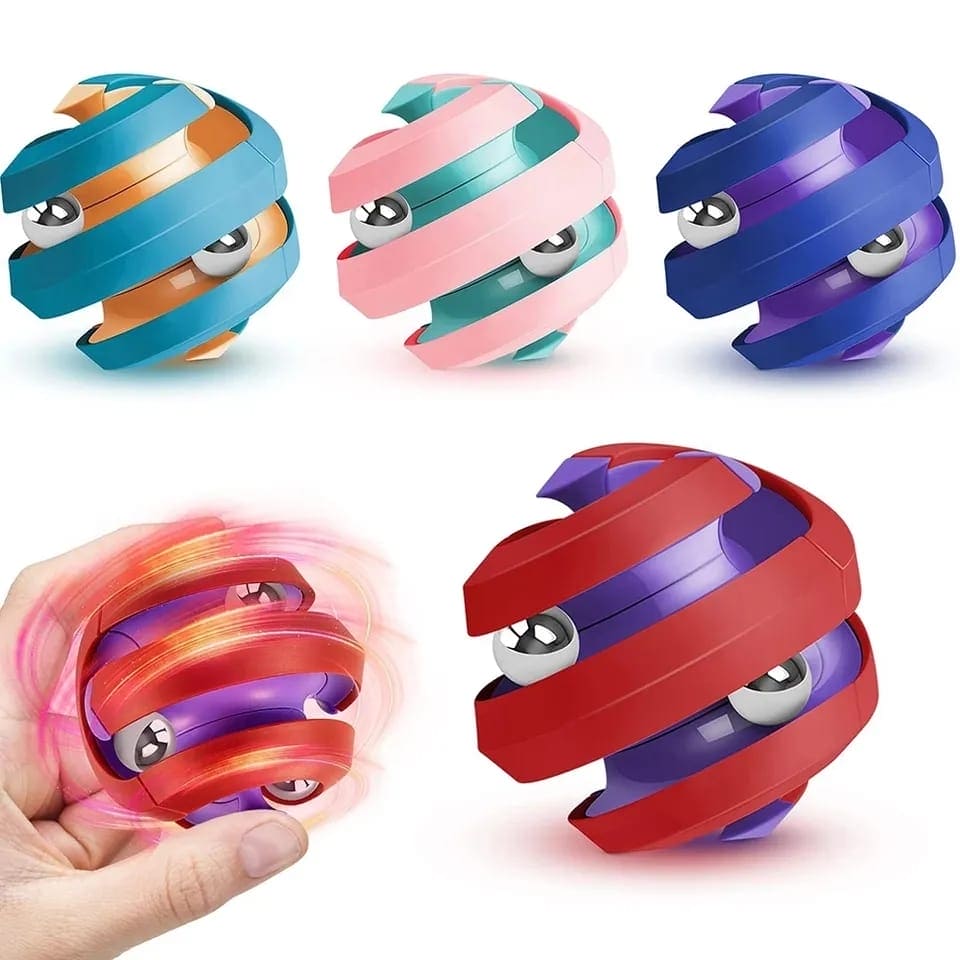 Orbit Ball Cube, Rotating Marble Track Magical Bead Orbit Ball, Fingertip Decompression Infinity Cube Spinner, Fingertip Anti stress Toy Rotating Balls, Anti Stress Sensory Toy, Creative Rotary Finger Track Ball, Fingertip Cube Gyroscope