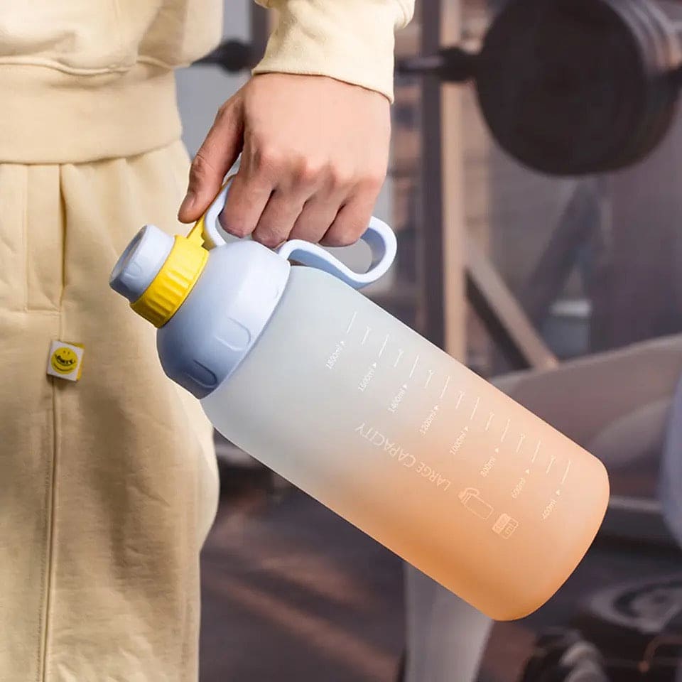 1.8L Rainbow Water Bottle, Motivational Water Bottle.