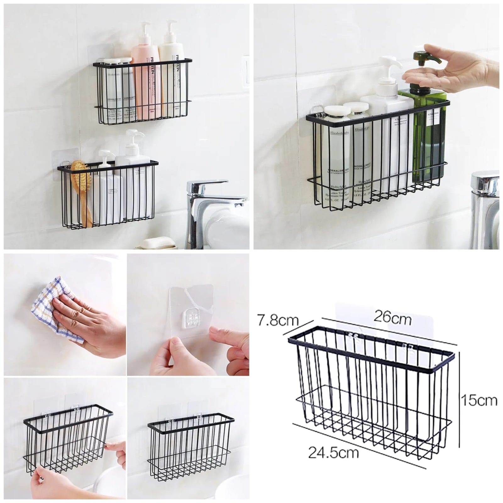 Iron Grill Organizer, Simple Style Iron Storage Basket Organizer, Living Room Home Potted Book Storage Basket, Punch Wrought Iron Rack, Kitchen Bathroom Storage Organizer