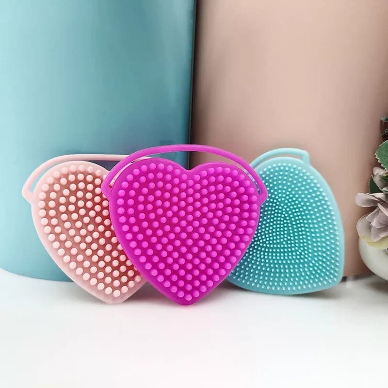 Silicon Heart Sponge, Baby Shampoo Shower Brush, Children Silicone Rubbing Mud, Massage Body Bath Brush, Kids Skin Care Nursing Bath Rubbing Supplies