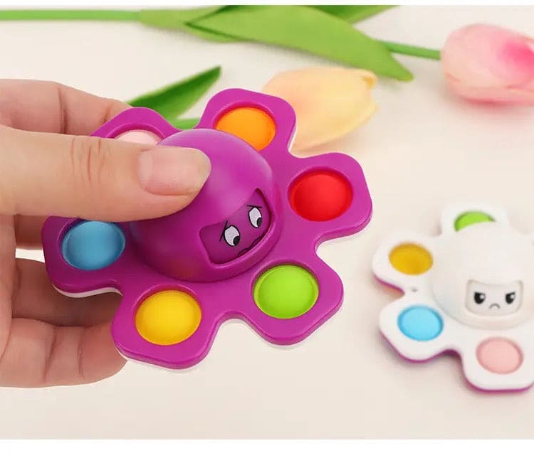 Face Changing Octopus Fidget Spinner, Silicone Interactive Change Faces Spinner, Anti Stress Push Bubble Fidget Spinner, Stress Relief Fidget Toys For Kids Adult, Simple Dimple Anti Stress Pop Toy, Squid Flip Octopus Change Faces Fidget Spinner Toys