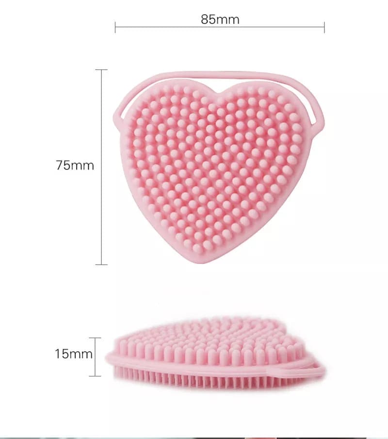 Silicon Heart Sponge, Baby Shampoo Shower Brush, Children Silicone Rubbing Mud, Massage Body Bath Brush, Kids Skin Care Nursing Bath Rubbing Supplies