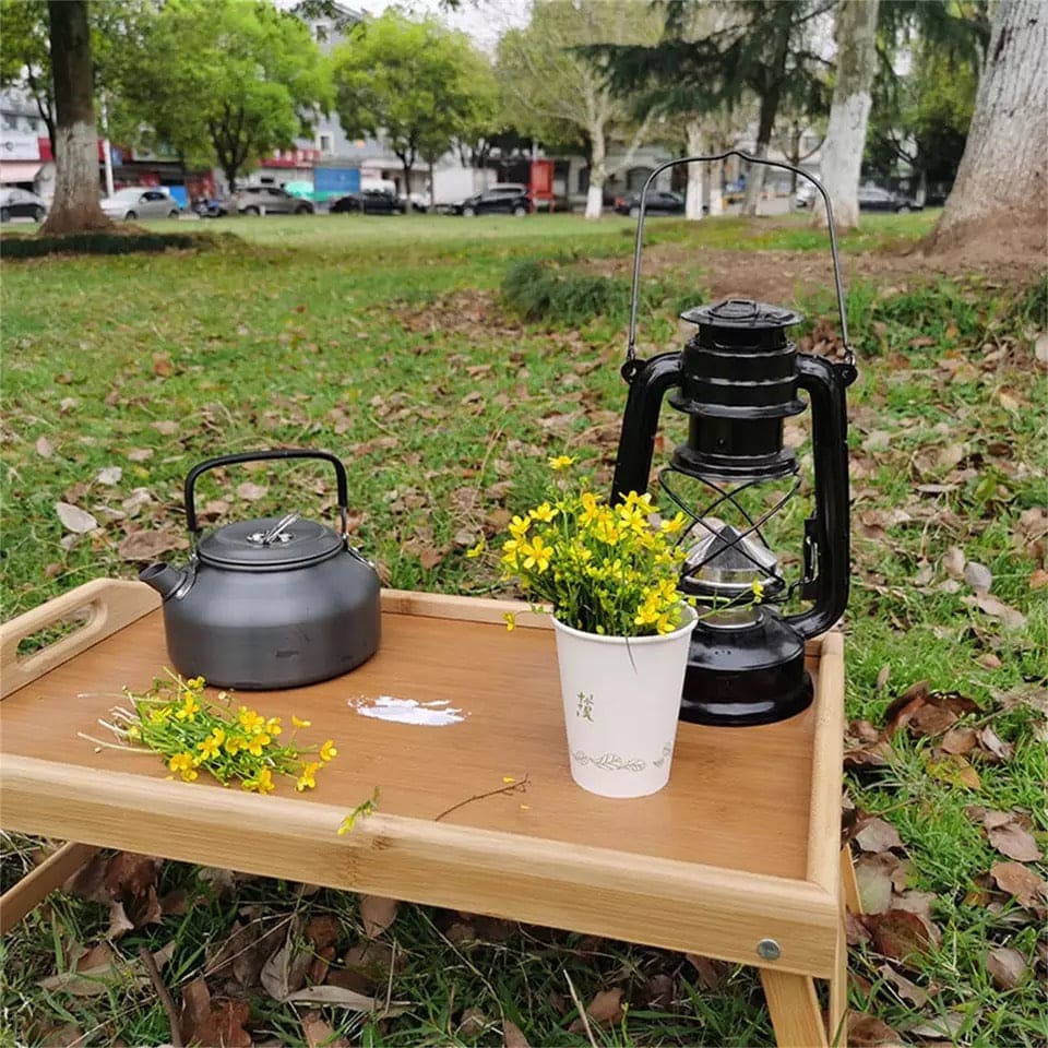 Bamboo Bed Table Tray, Portable Bed Coffee Table, Simple Durable Folding Table, Portable Picnic Folding Desk, Bamboo Storage Collapsible Mesas Table
