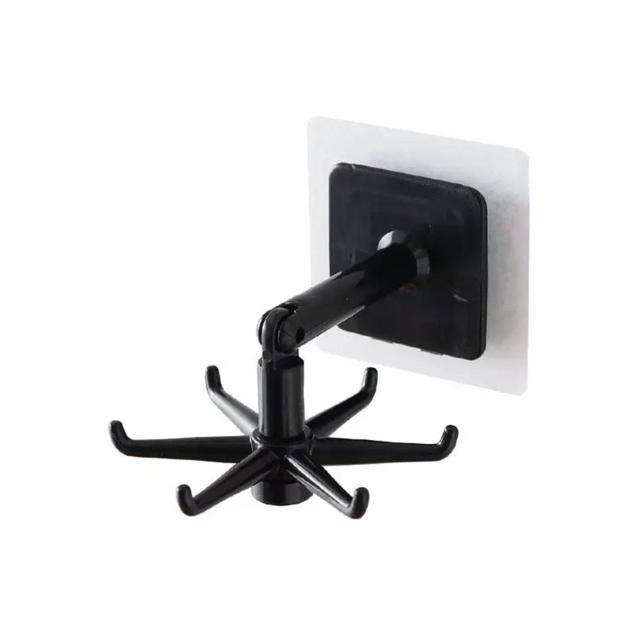 360˚ Degree Rotatable Six Claw Storage Hooks, Punch-free Multipurpose Hooks, Folding Self-Adhesive Vertical Flip Hook