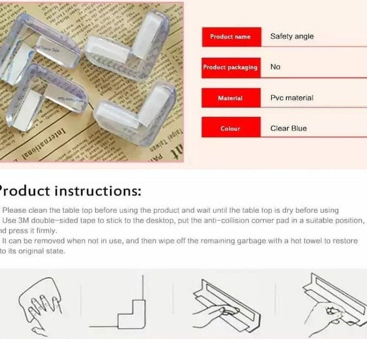 Set of 4 Baby Silicone Table Corner Protector, Furniture Edge Corner Protector, Anti Collision Guards