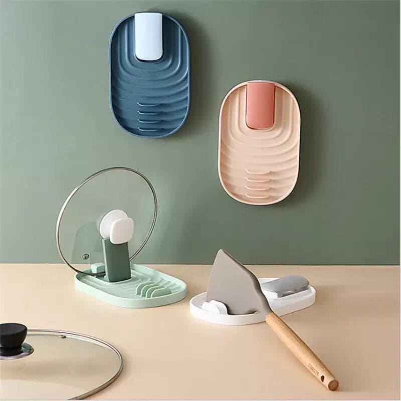 Kitchen Spatula Spoon Rest, Pot Lid Holder, Kitchen Utensil Storage, Multi-functional Rack Kitchen Gadget