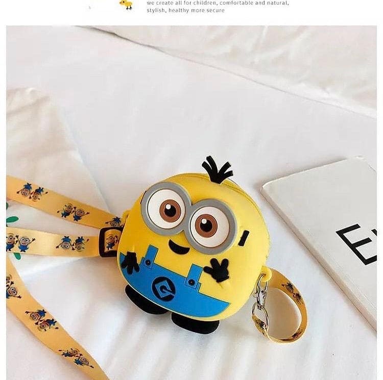 Cartoon Characters Silicone Mini Cross Body Bags, Kids Cute Cartoon Messenger Purse, Fun Coin Girls Pouch