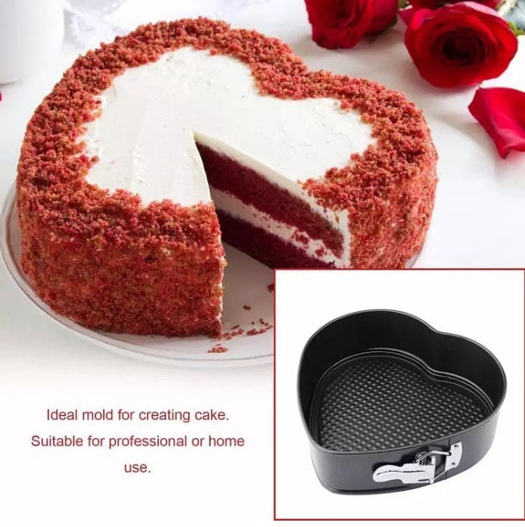 Set Of 3 Carbon Non Stick Pan, Round And Heart Cake Pan Set, Steel Nonstick Leakproof Cheesecake Pans, Mini Cake Molds