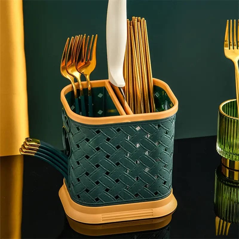 Criss Cross Cutlery Holder, Plastic Chopsticks Cage, Hollow Drain Tableware Rack, Knife Stand Spoon Fork Storage Shelf Container, Kitchen Cutlery Drying Rack Basket, Cooking Utensil Holder, Utensil Caddy Compartment