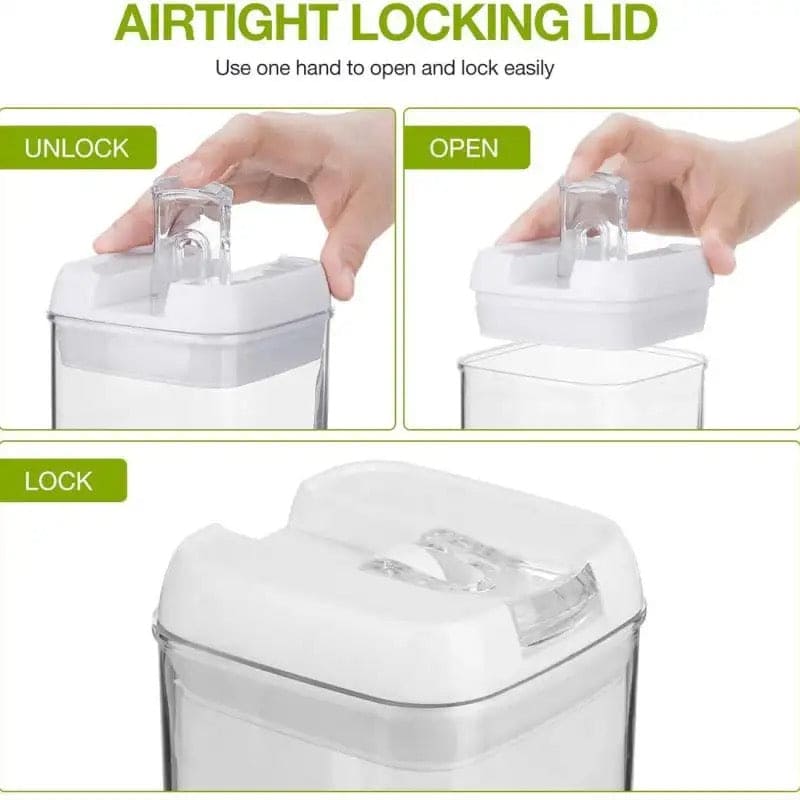 Set Of 3 Plastic Food Storage Container, Kitchen Organizer Jars Box, Transparent Sealed Cans Jars For Spices, Multi Capacity Grain Storage Box, Kitchen Snacks Dry Plastic Fresh Keeping Tank