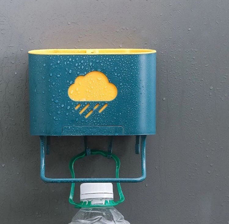 Wall Mounted Cloud Drain Rack, 2 Divided Compartments for Storage Forks, Utensils Holder Drainer Basket With Detachable Rag Rod