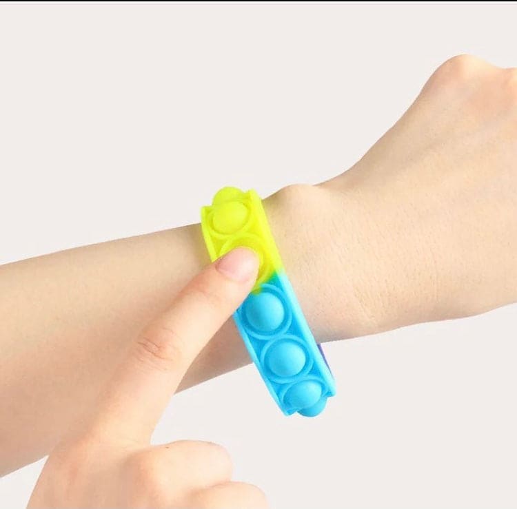 Press Bubble Wrist Band, Pop Bracelet Fidget Toy, Colorful Silicon Bracelet For Kids