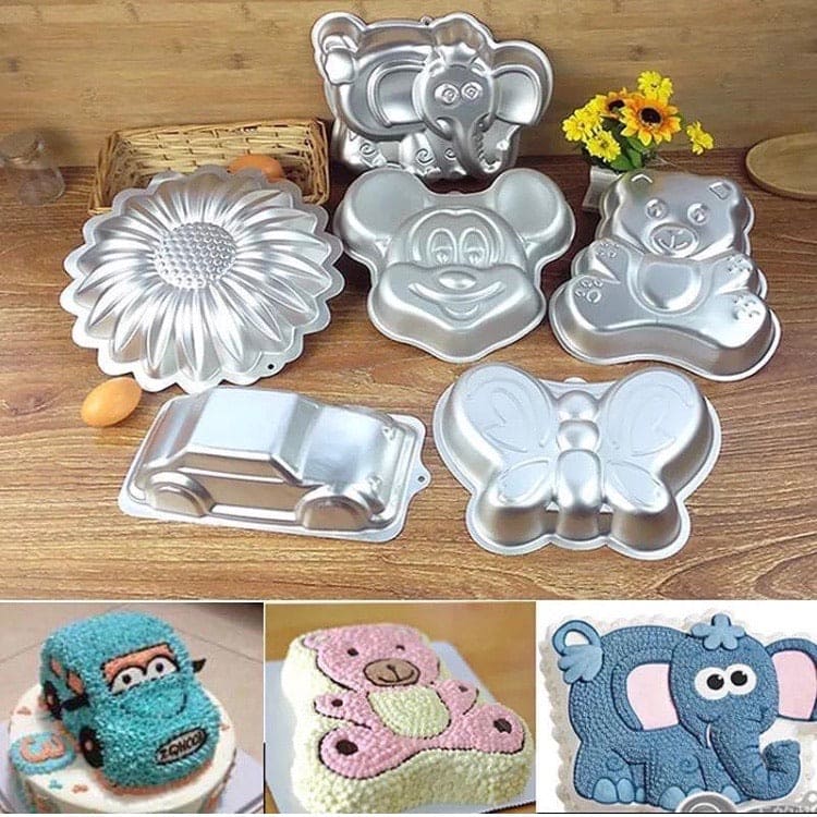 Birthday Cake Pan, Aluminum Cake Molds, Tin 3D Cake Pan