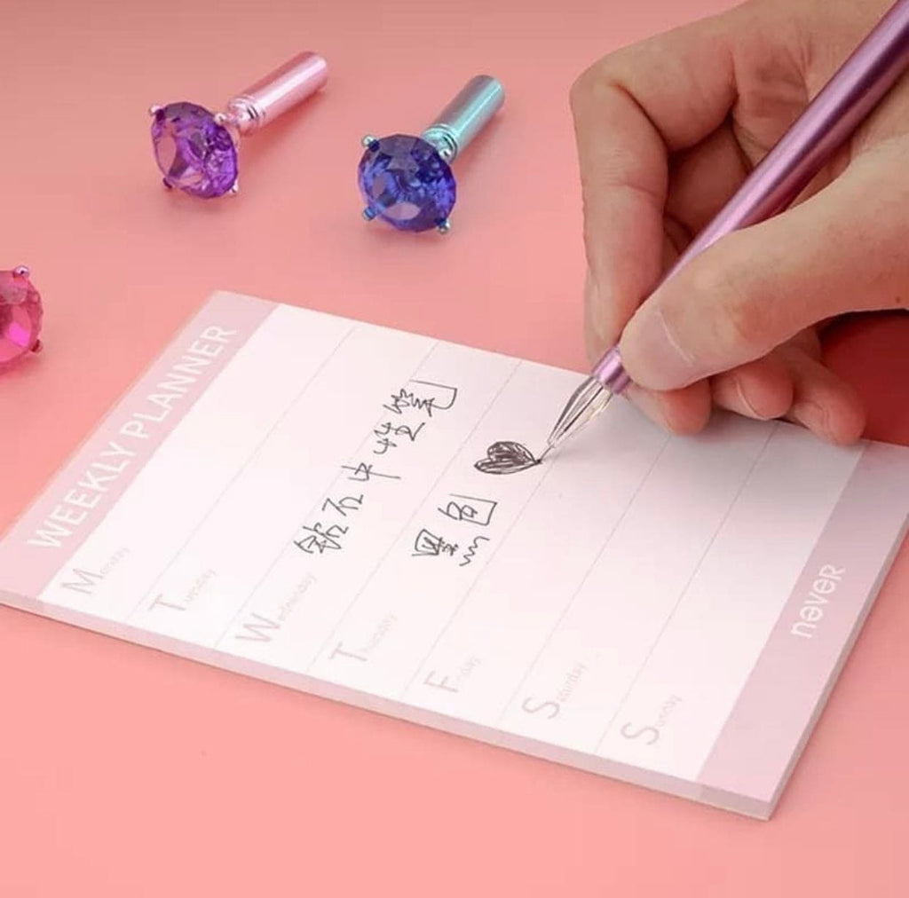 Stationery Rhinestone Gel Pen, Magical Crystal Ball Pen, Metal Gel Pen