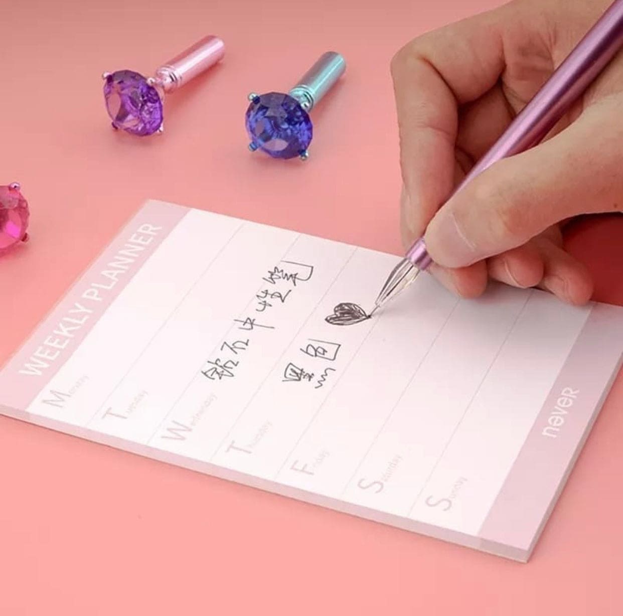 Stationery Rhinestone Gel Pen, Magical Crystal Ball Pen, Metal Gel Pen