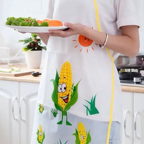 Lovely Cartoon Apron, Sleeveless Waterproof Anti-Oil Apron, Kitchen Cooking Waist Bib