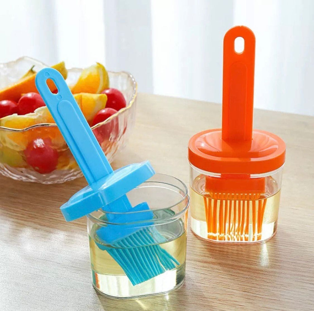 Silicone Oil Brush With Bottle, High Temperature Resistant Silicone Bottle Brush, Portable Barbecue Oil Brushkk