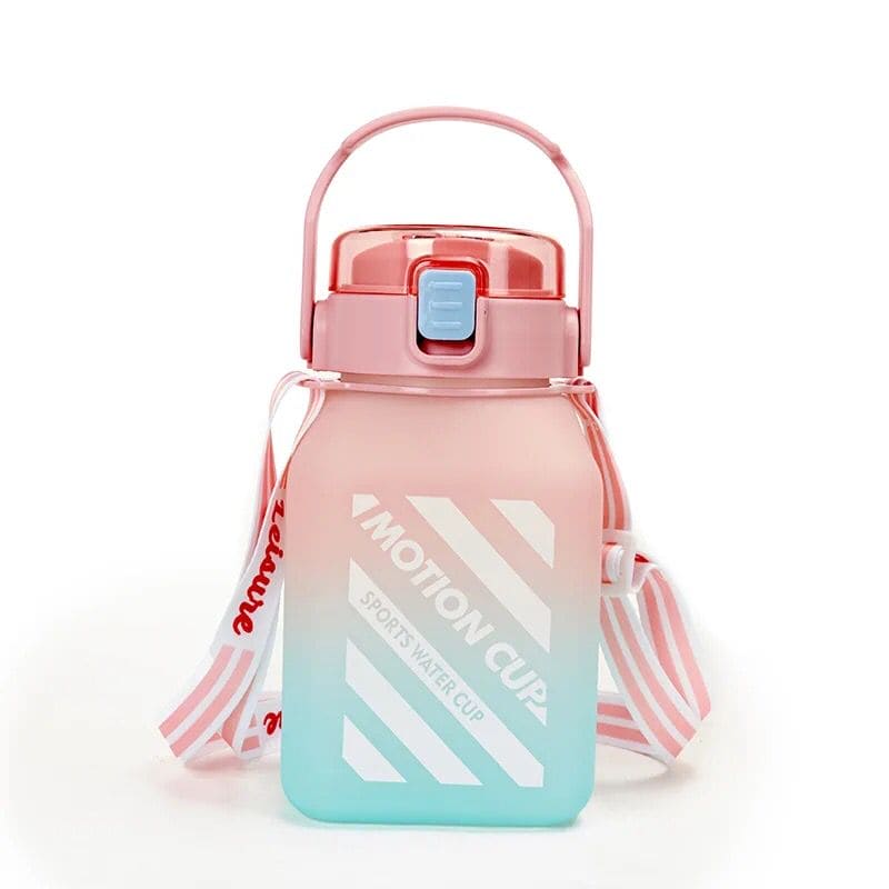 Rainbow Square Water Bottle, 700ml Gradient Color Water Bottle, Portable Cute Kids Water Bottle, Large Capacity Square Belly Water Bottle