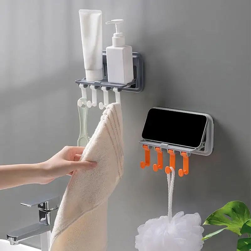Hang Stand Holder, Kitchen Spice Organizer, Plastic Kitchen Shelf Storage Rack Wall-mounted Storage Rack, Plastic Door Hook Shelf, Coat Rack Hook