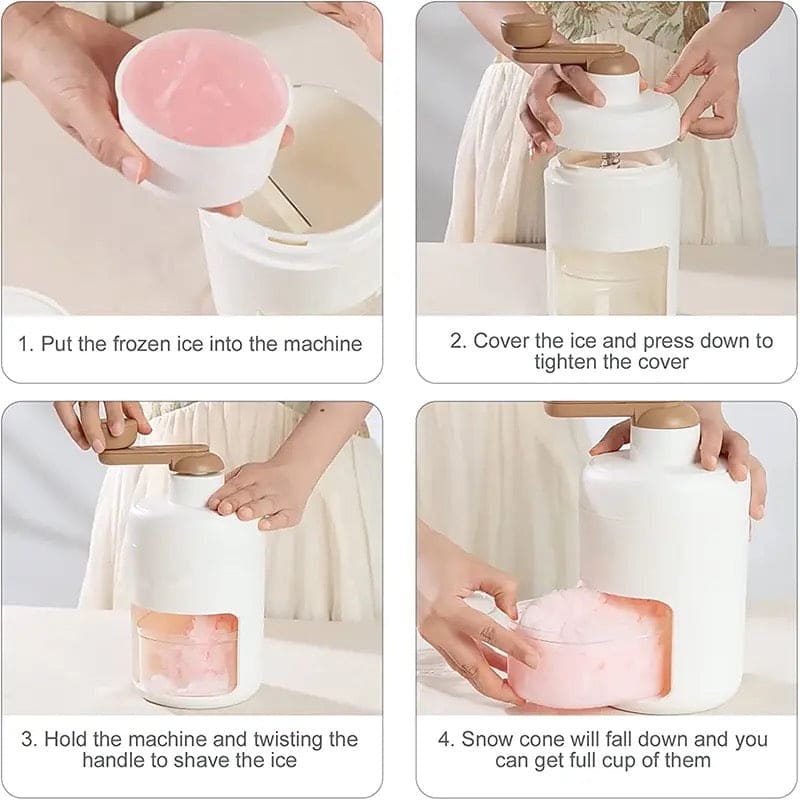 Summer Ice Crusher, Home Manual Ice Crushers Tool, Handheld Snow Manual Crushing Ice Machine, Multifunctional Hand Block Shaved Ice Device, Portable Small Manual Smoothie Ice Maker Kitchen Tools, Portable Snow Cone Machine