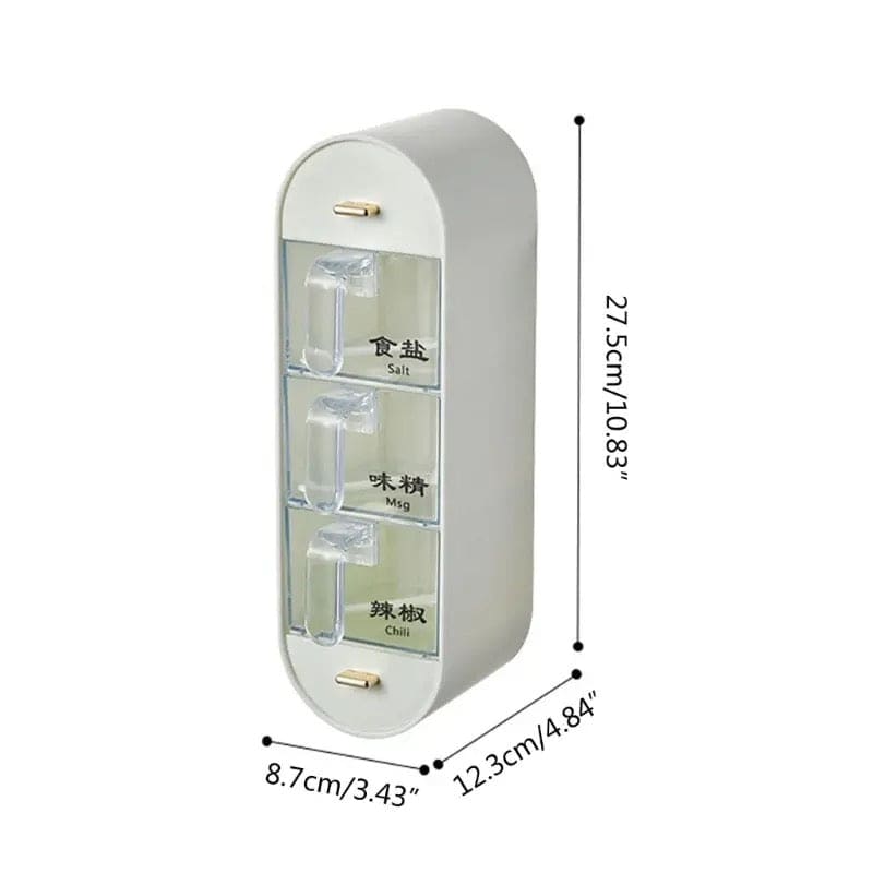 5 in 1 Seasoning Storage Box, Spice Drawer Storage Rack, Kitchen Seasoning Storage Rack With Spoons, Kitchen Wall Mounted Condiment Box, Household Kitchen Rack Seasoning Box