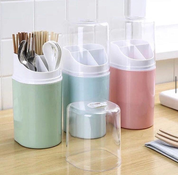 4 Compartment Cutlery Holder, Creative Cutlery Draining Rack, Draining Container For Forks Knife