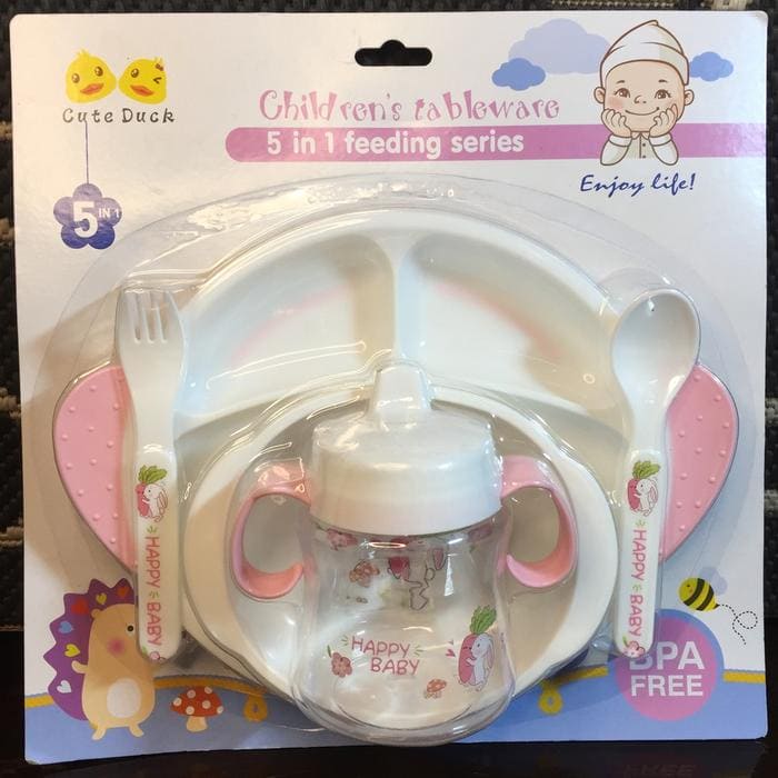 5 In 1 Tableware Baby Feeding Series, Children Feeding Set, Feeding Kit For Babies, Toddler Feeding Training Set