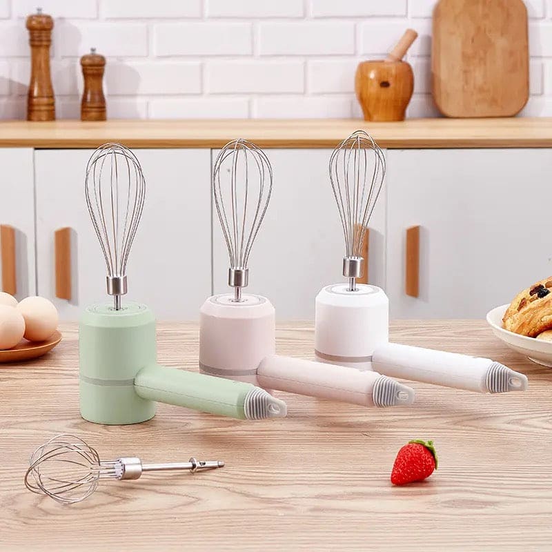 Mini Food Mixer, 3 In 1 Cordless Garlic Chopper, Electric Hand Mixer, Portable Manual Mixer, 3 Speed Adjustable Electric Egg Beater, Wireless Multifunction Hand Blender, USB Rechargeable Mini Food Chopper, Kitchen Blender For Baking Cooking