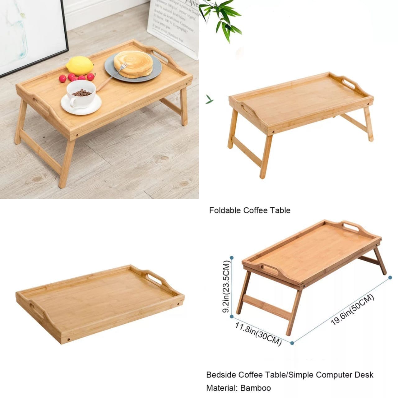 Bamboo Bed Table Tray, Portable Bed Coffee Table, Simple Durable Folding Table, Portable Picnic Folding Desk, Bamboo Storage Collapsible Mesas Table
