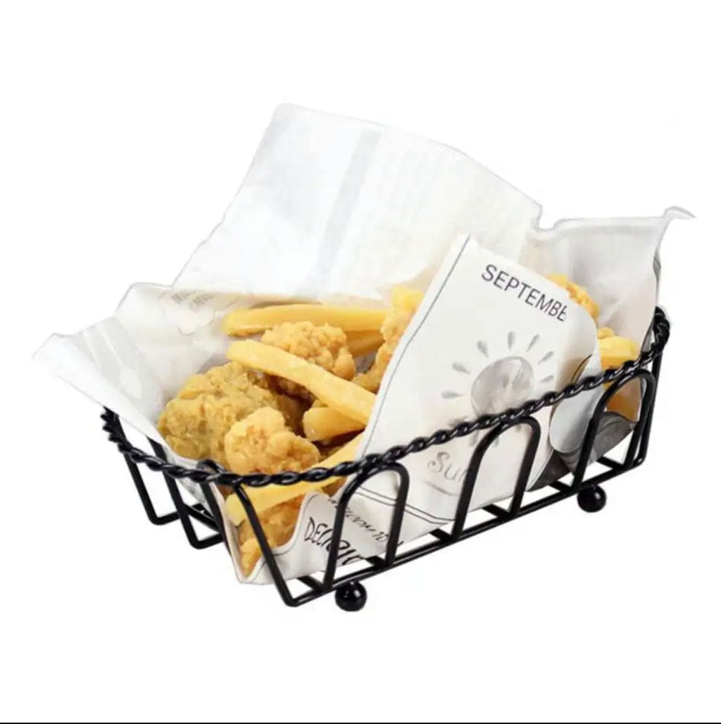 Mini Grill French Fries Basket, Snack Potato Chips Barrel Container, Convenient Snack Basket, Multifunction Stainless Steel Basket, Portable Frying Basket Strainer Colander Basket, Iron Convenient Bucket Basket