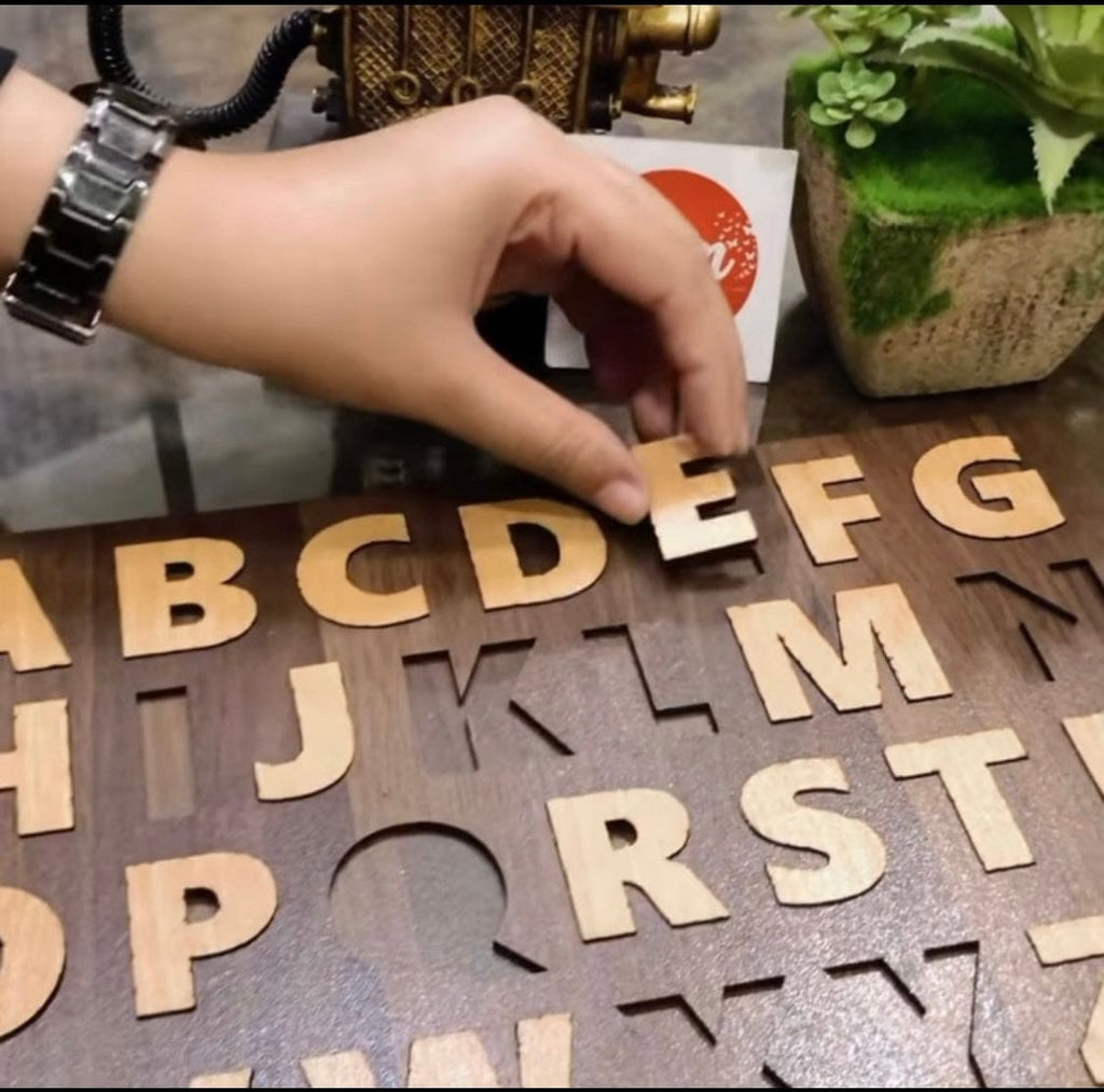 Baby Toy Wooden Puzzle, Alphabet Shape Puzzle Wooden Board Game, Wooden Montessori Toy For Children