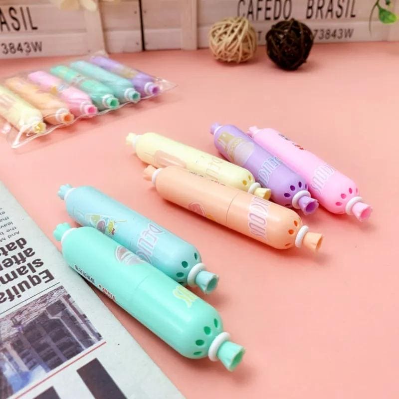Cute Candy Shaped Highlighter, Chisel Tip Fine Grip Marker Pen, Fluorescent Coloring Pens for Student Office School Home