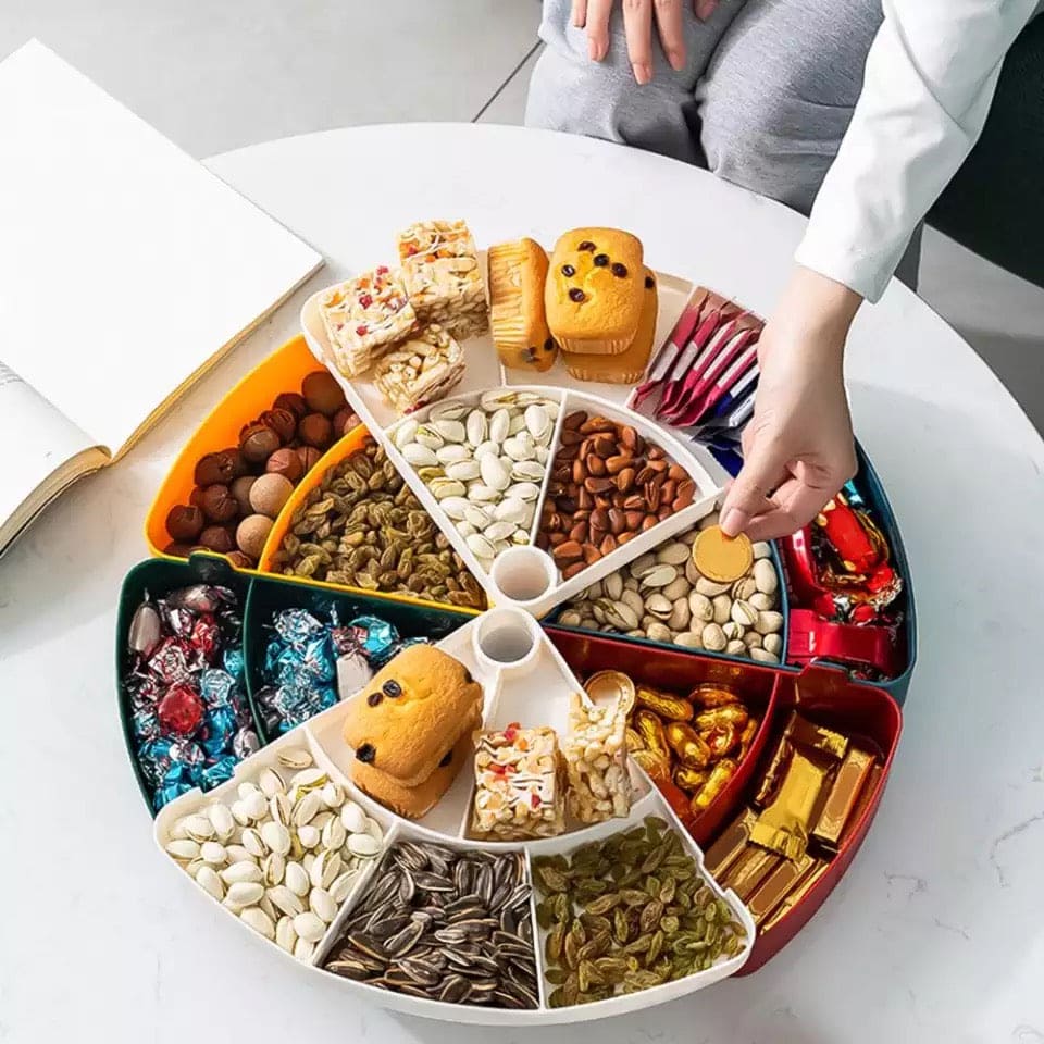 2 Layer Candy Box, Nut Case Snack Storage Box, Dessert Fruit Plate Tray