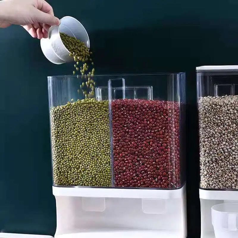 Kitchen Food Dispenser, Whole Grains Container Bin, Wall Mount Cereal Dispenser, Multi Grain Dispenser Bucket, Moisture Proof Cuisine Organizer, Indispensable Dry Food Dispenser, Whole Grain Storage Box, Airtight Clear Plastic Canisters