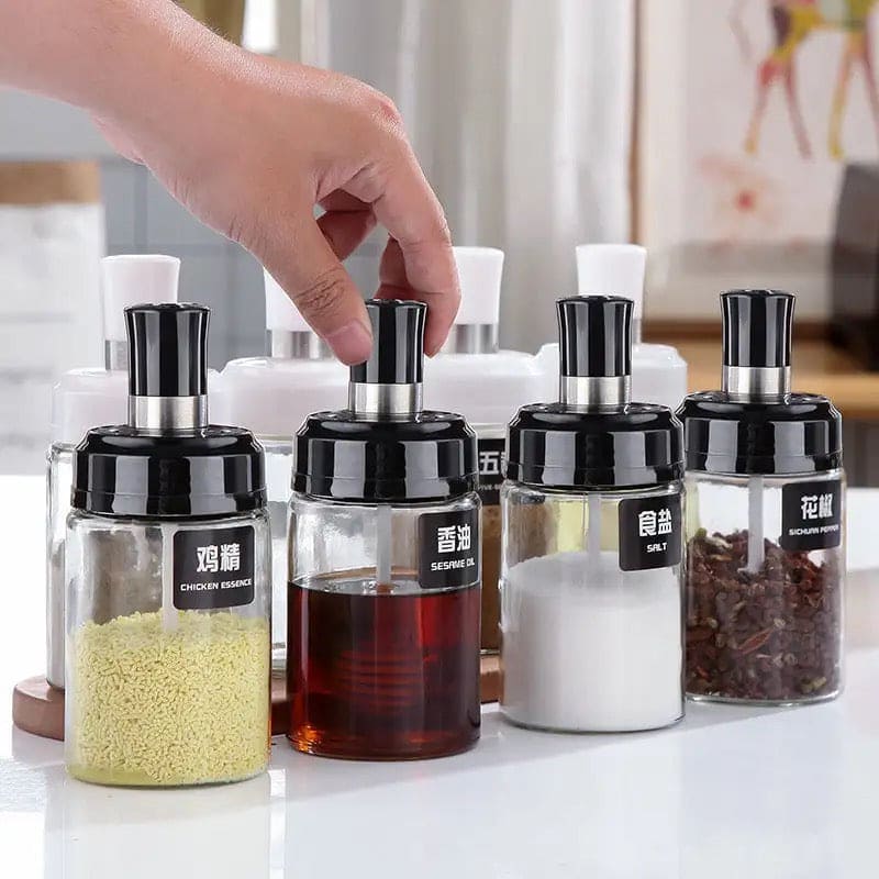 Set Of 6 Rotating Spice Rack,360 Spice Rotating Bottles, Multipurpose Revolving Spice Rack Condiment Set