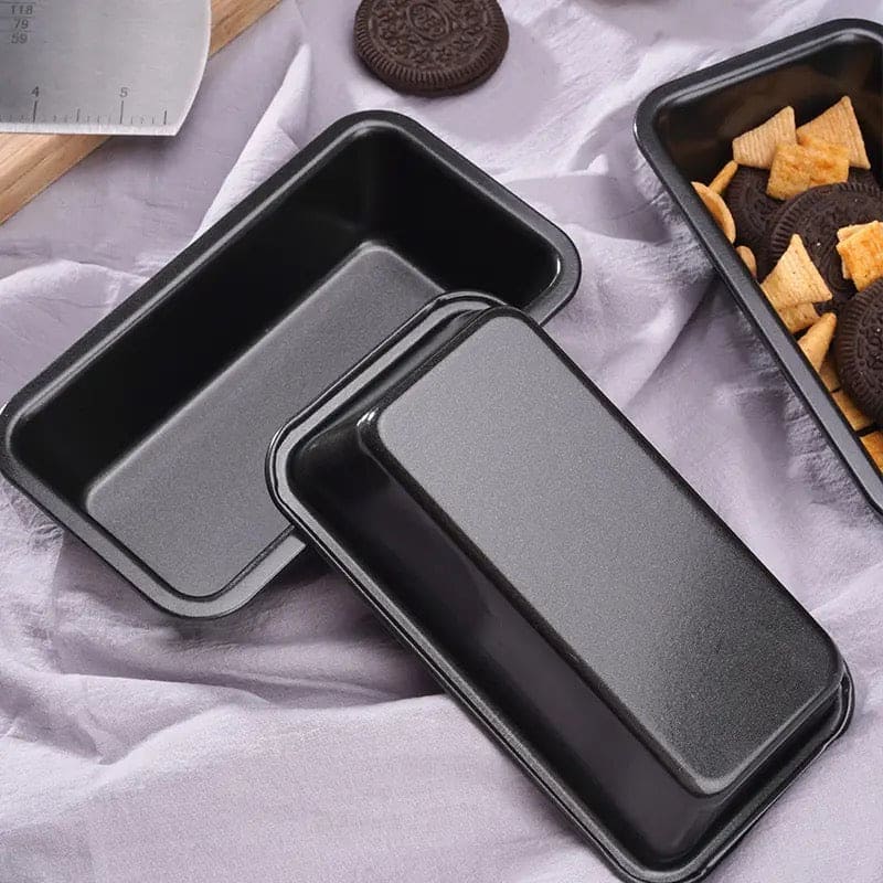 Rectangular Baking Tray, Nonstick Carbon Steel Baking Pan Cake Tools, Black Non-Stick Mold Storage Trays Sausage Bread, High Temperature Resistant Bread Baking Tray, Carbon Steel Non-stick Toast Mold, Bakeware Baking Tool