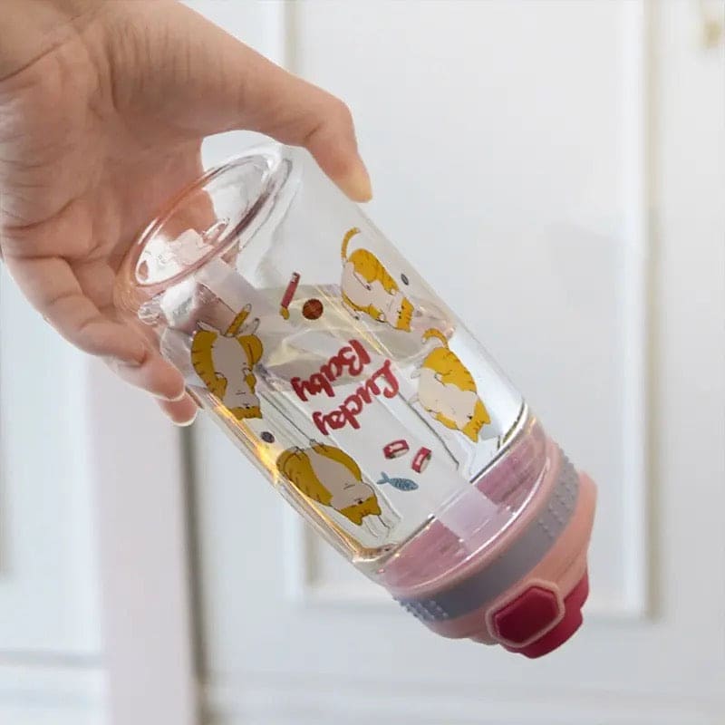 Lucky Baby Water Bottle, Kids Water Sippy Cup, Creative Cartoon Baby Feeding Cup, Portable Baby Water Bottle School Kids Kettle, Water Bottle Bouncing Cup, 480ML Leakproof Children's Straw Cup