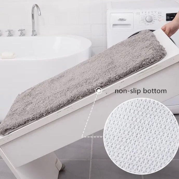 Fluffy Bathroom Mat, Non Slip Plush Carpet Bath Mat, Soft Comfortable Water Absorbent Mat, Bathroom Kitchen Floor Mat, Door Entrance Soft Mat, Thick Shaggy Shower Rug Mat, Plush Microfiber Rugs, Washable Quick Dry Bath Rugs, Anti Skid Bathroom Shower Mat