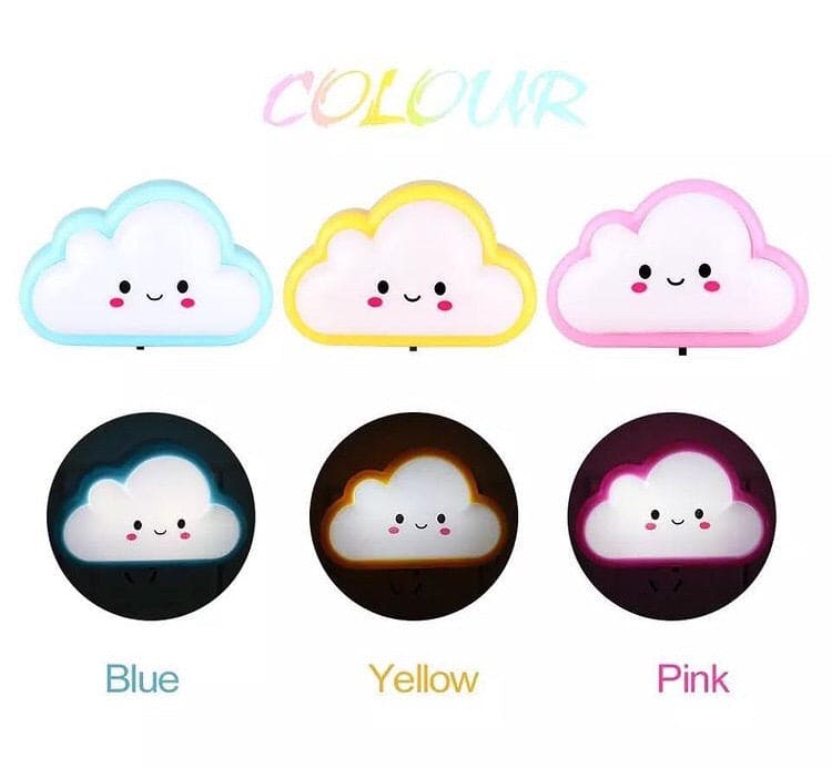 Smiley Cloud Plug In Led Night Light, Kids Night Light, Cute Kids Night Light Lamp